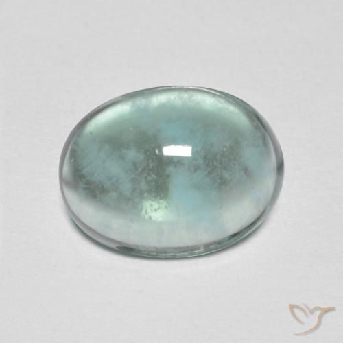 3.71ct 자연스러운 매우 밝은 청록색 형석, 타원형, 투명한