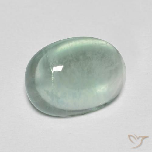 4.02ct 자연스러운 라이트 민트 그린 형석, 타원형, 투명한