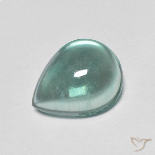 2.74ct 자연스러운 매우 밝은 청록색 형석, 배 모양, 투명한
