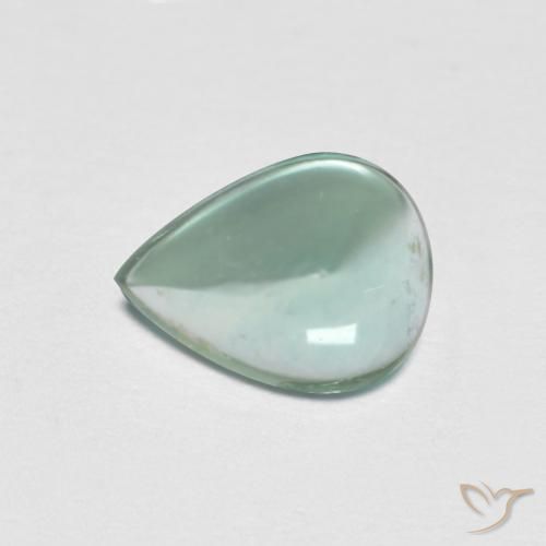 1.93ct 자연스러운 블루 그린 형석, 배 모양, 투명한
