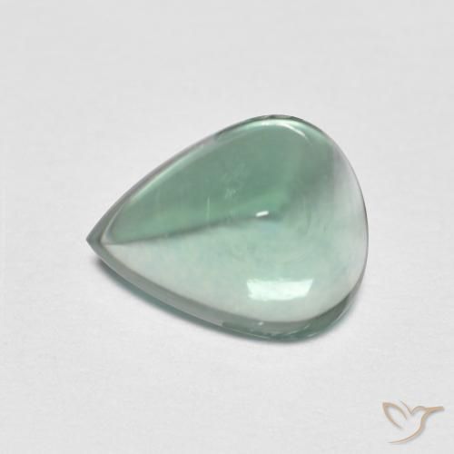 2.94ct 자연스러운 청록색 형석, 배 모양, 투명한
