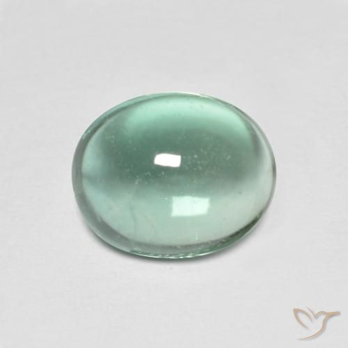 4.54ct 자연스러운 쿨 그린 형석, 타원형, 투명한