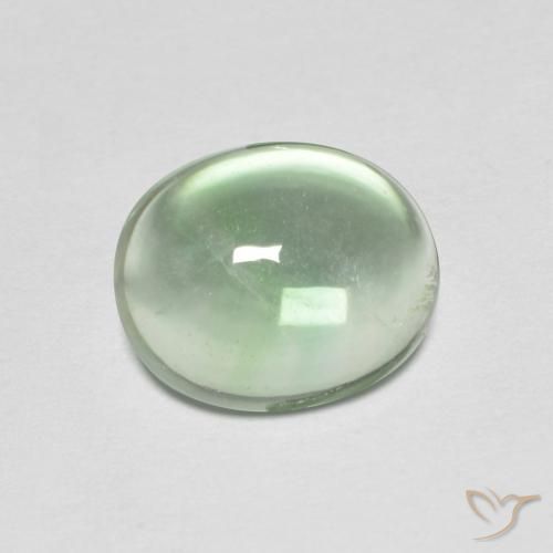 3.42ct 자연스러운 연한 초록색 형석, 타원형, 투명한