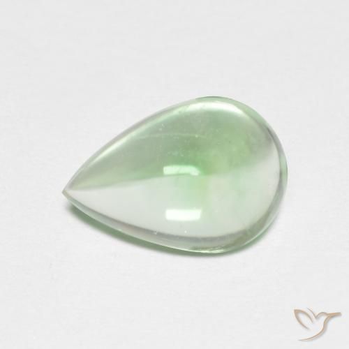 2.64ct 자연스러운 옅은 황록색 형석, 배 모양, 투명한