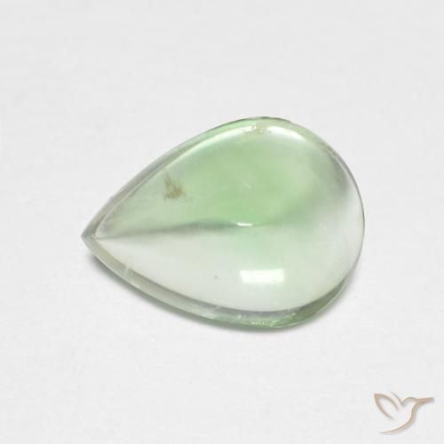 2.74ct 자연스러운 연한 초록색 형석, 배 모양, 투명한