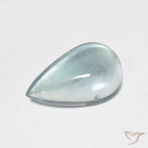 2.00ct 자연스러운 미디엄 블루 그린 형석, 배 모양, 투명한