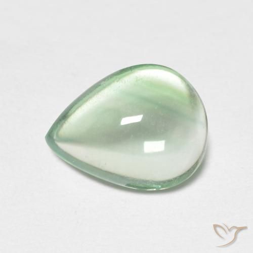 2.21ct 자연스러운 미디엄 그린 형석, 배 모양, 투명한