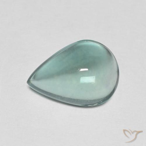 2.34ct 자연스러운 매우 밝은 청록색 형석, 배 모양, 투명한