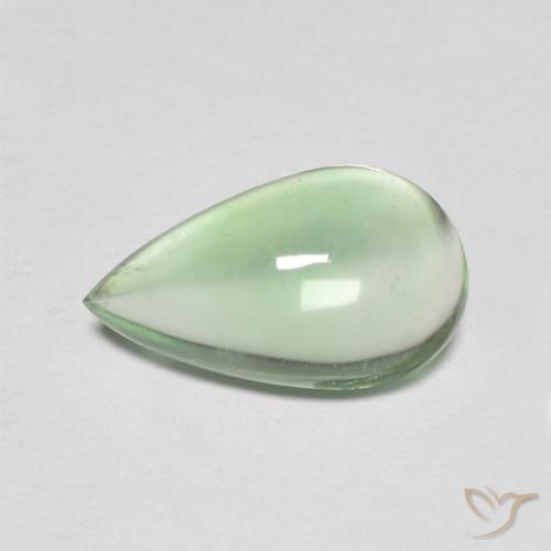 2.66ct 자연스러운 연한 초록색 형석, 배 모양, 투명한