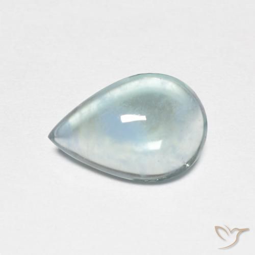 2.08ct 자연스러운 연한 청록색 형석, 배 모양, 투명한