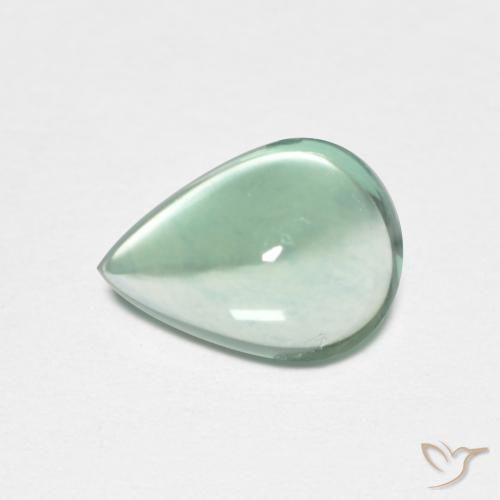 2.47ct 자연스러운 블루 그린 형석, 배 모양, 투명한