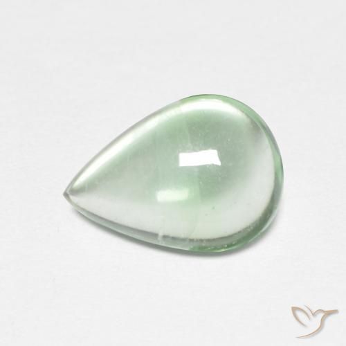 2.38ct 자연스러운 연한 초록색 형석, 배 모양, 투명한