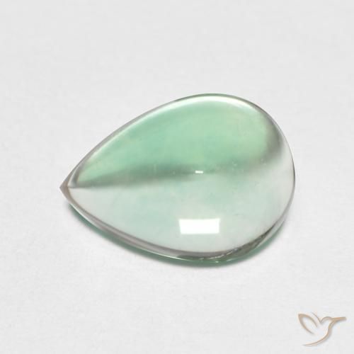 2.32ct 자연스러운 하늘색 녹색 형석, 배 모양, 투명한