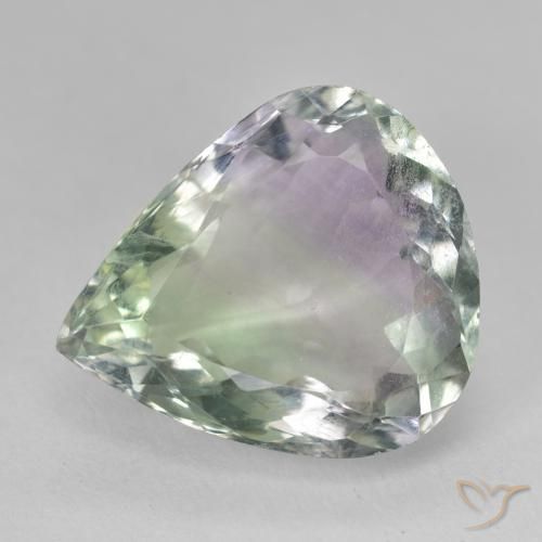 19.43ct 자연스러운 다색 형석, 배 모양, SI