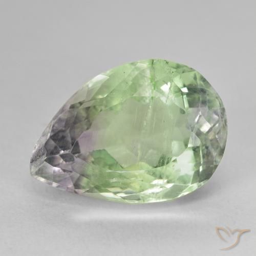 13.84ct 자연스러운 다색 형석, 배 모양, SI-I1