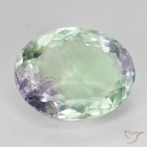 20.30ct 자연스러운 다색 형석, 타원형, SI-I1