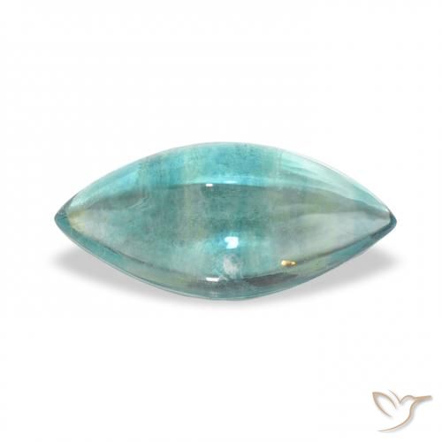 4.41ct 자연스러운 블루 그린 형석, 보석, 투명한