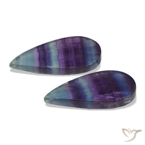 20.74캐럿 천연 다색 형석 보석, 배 모양, 투명한