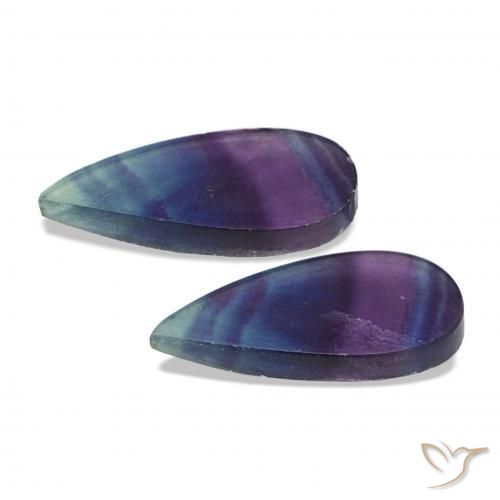 18.77캐럿 천연 다색 형석 보석, 배 모양, 투명한