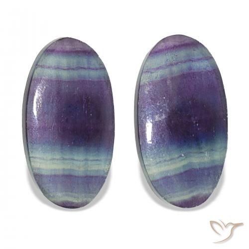 22.07캐럿 천연 다색 형석 보석, 타원형, 투명한