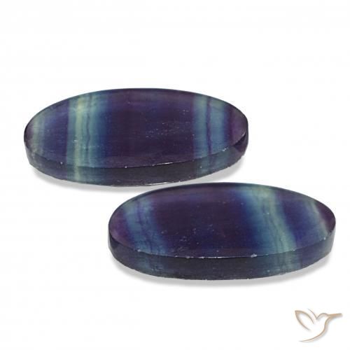 22.07캐럿 천연 다색 형석 보석, 타원형, 투명한