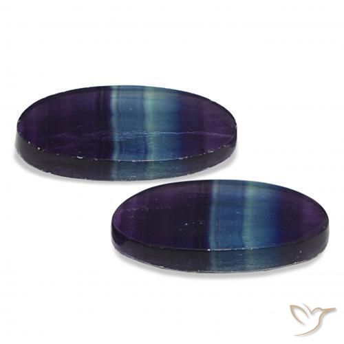 24.57캐럿 천연 다색 형석 보석, 타원형, 투명한