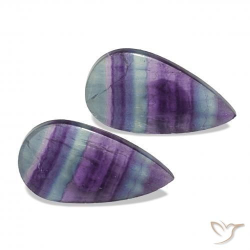 18.91캐럿 천연 다색 형석 보석, 배 모양, 투명한