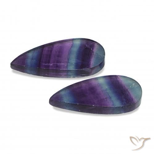 18.91캐럿 천연 다색 형석 보석, 배 모양, 투명한