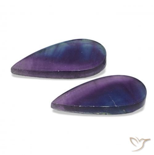 16.89캐럿 천연 다색 형석 보석, 배 모양, 투명한