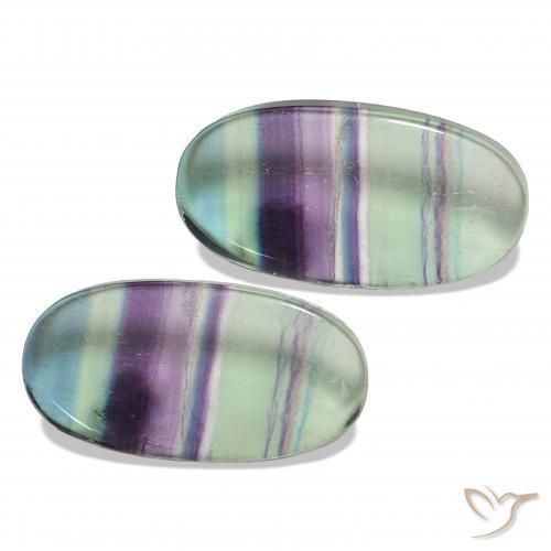 79.28캐럿 천연 다색 형석 보석, 타원형, 투명한