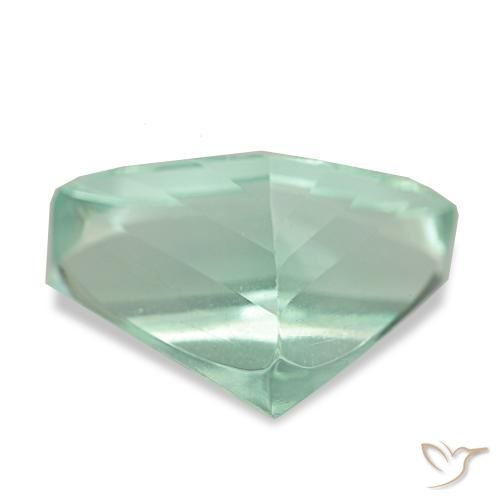 6.36캐럿 천연 라이트 그린 플루오라이트, 트릴리언, 13.6×11.1 mm, VS