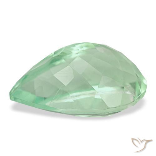 9.02캐럿 천연 블루 그린 플루오라이트, 배 모양, 15.9×10.7 mm, VVS-VS
