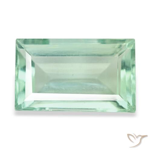4.82캐럿 천연 라이트 블루 그린 플루오라이트, 바게트, 11.8×7.3 mm, VVS-VS