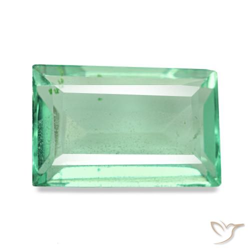 2.95캐럿 천연 라이트 그린 플루오라이트, 바게트, 10.3×6.7 mm, VS