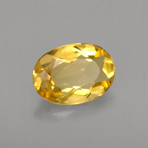 0.61캐럿 천연 옐로우 골든 베릴, 타원형 컷, 7.1×5.1 mm, VVS