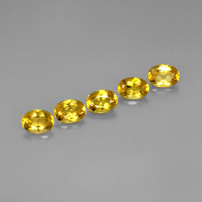캐럿 천연 옐로우 골든 베릴 보석, 타원형 컷, 7.1×5.1 mm, VVS