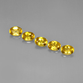캐럿 천연 옐로우 골든 베릴 보석, 타원형 컷, 7.1×5.1 mm, VVS