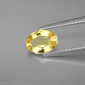 0.93캐럿 천연 옐로우 골든 베릴, 타원형 컷, 8×6 mm, VVS