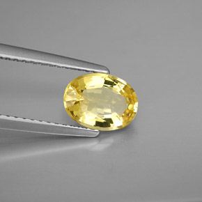 0.93캐럿 천연 옐로우 골든 베릴, 타원형 컷, 8×6 mm, VVS