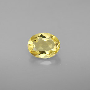 0.97캐럿 천연 옐로우 골든 베릴, 타원형 컷, 7.6×6 mm, VVS