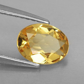 0.81캐럿 천연 옐로우 골든 베릴, 타원형 컷, 7.7×5.9 mm, VVS-VS
