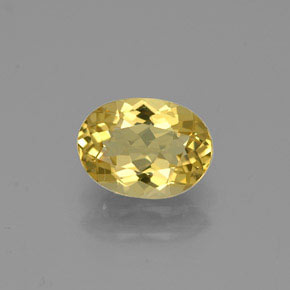 0.89캐럿 천연 옐로우 골든 베릴, 타원형 컷, 7.7×5.6 mm, VVS