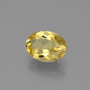 0.89캐럿 천연 옐로우 골든 베릴, 타원형 컷, 7.7×5.6 mm, VVS