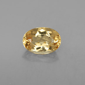 2.23캐럿 천연 옐로우 골든 베릴, 타원형 컷, 10×7.1 mm, VVS