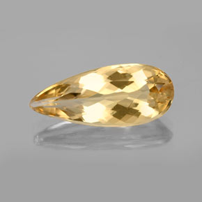 4.92캐럿 천연 옐로우 골든 베릴, 배 모양, 19.3×8.2 mm, VVS-VS