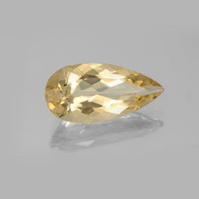 3.76캐럿 천연 옐로우 골든 베릴, 배 모양, 16.1×8.1 mm, VS