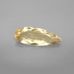 3.38캐럿 천연 옐로우 골든 베릴, 배 모양, 19×7.2 mm, VVS