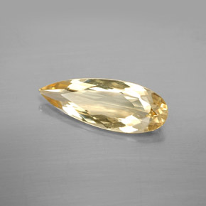 3.38캐럿 천연 옐로우 골든 베릴, 배 모양, 19×7.2 mm, VVS