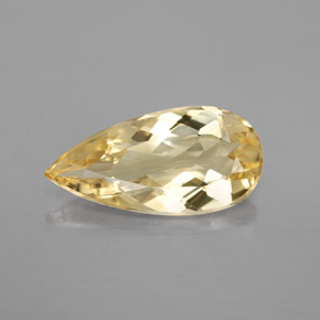 3.40캐럿 천연 옐로우 골든 베릴, 배 모양, 16.1×7.9 mm, VVS