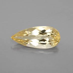 3.42캐럿 천연 옐로우 골든 베릴, 배 모양, 16×7.3 mm, VVS-VS